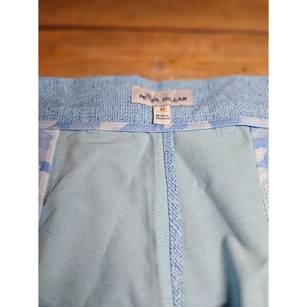 Peter Millar Mens Golf Shorts Blue Size 42